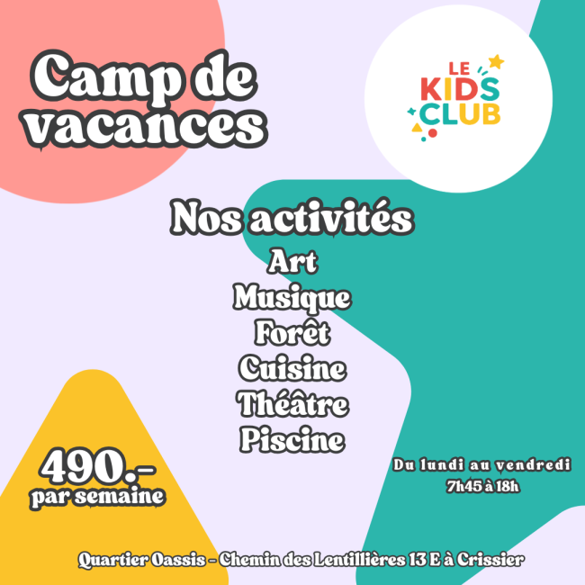 Camp de vacances à Crissier – Été enfants 4 à 10 ans